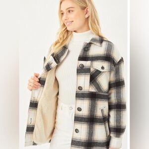 Love Tree lined shacket with pockets